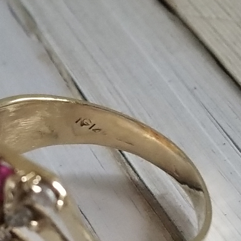 Sale! Vintage Semanario 14k ruby ring sz - Picture 11 of 16